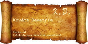 Kovács Demetria névjegykártya